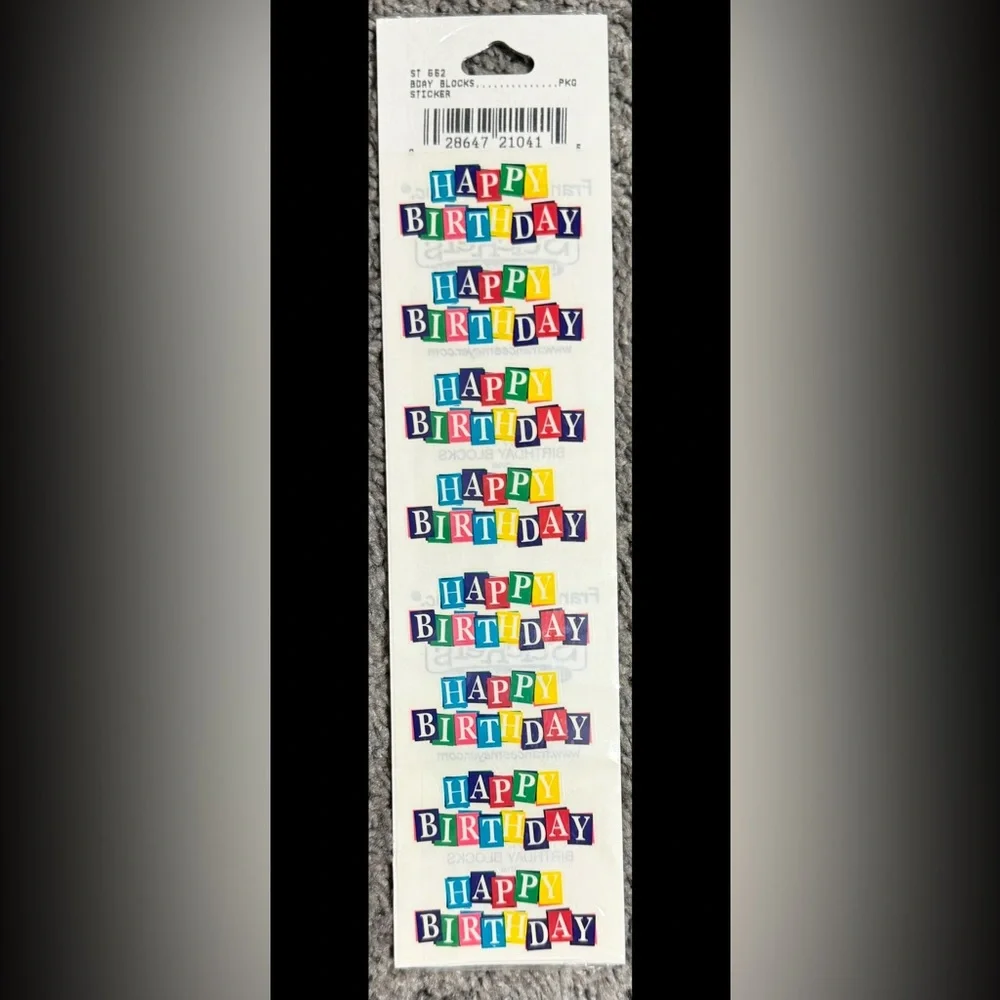 $2 Colorful Birthday Party Stickers. $2 WITH ANY $10 ORDER OR MORE